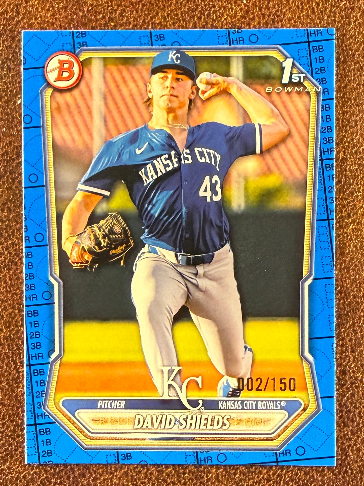 David Shields - 2026 Bowman - BLUE Pattern /150 - Royals