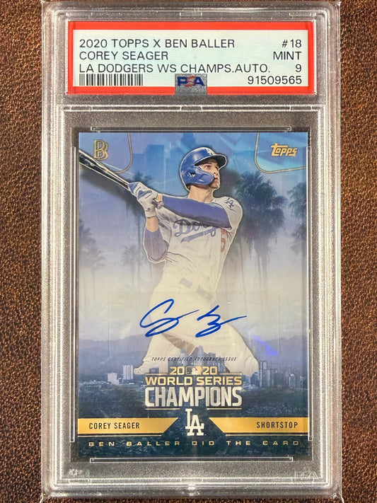 Corey Seager - 2020 Topps Ben Baller - AUTO (PSA 9) - Rangers