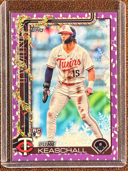 Luke Keaschall - 2025 Topps Holiday - Rookie Purple Light Border /99 - Twins