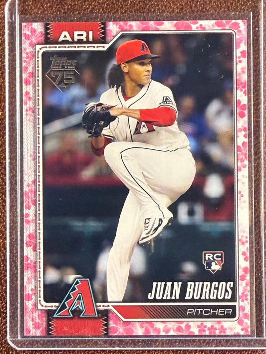 Juan Burgos - 2026 Topps Series 2 - Cherry Blossom /50 - Diamondbacks
