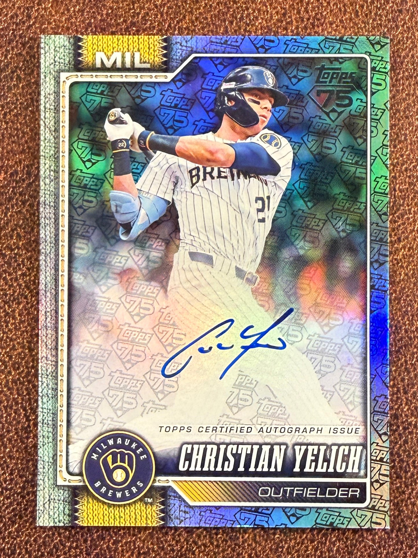 Christian Yelich - 2026 Topps Series 1 - 75 Years of Topps AUTO /75 - Brewers