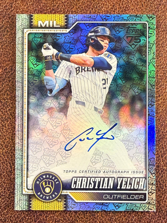 Christian Yelich - 2026 Topps Series 1 - 75 Years of Topps AUTO /75 - Brewers