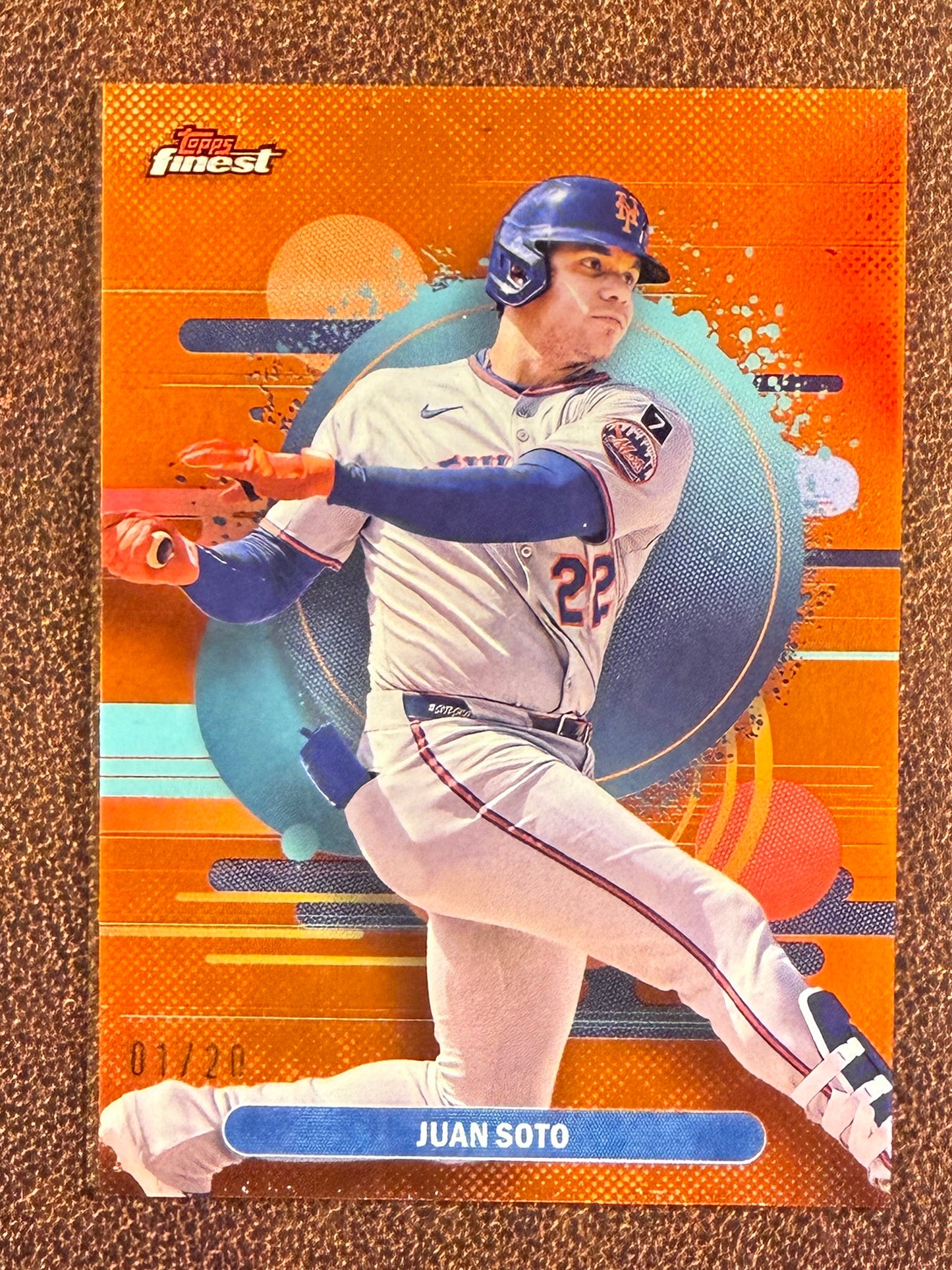 Juan Soto - 2025 Topps Finest - ORANGE Uncommon Refractor /20 - Mets