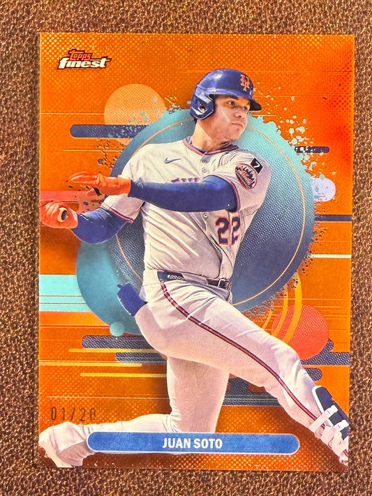Juan Soto - 2025 Topps Finest - ORANGE Uncommon Refractor /20 - Mets