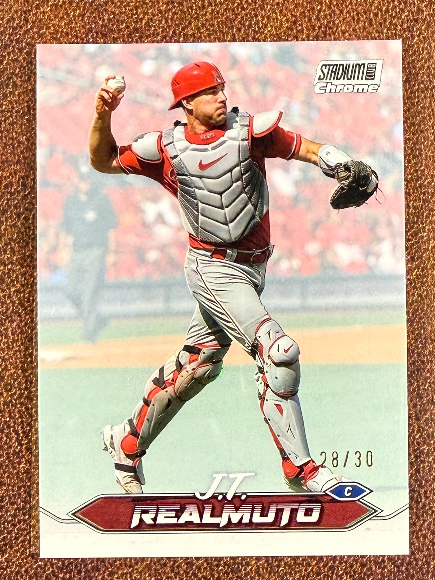 J.T. Realmuto - 2024 Topps Stadium Club - PEARL WHITE /30 - Phillies