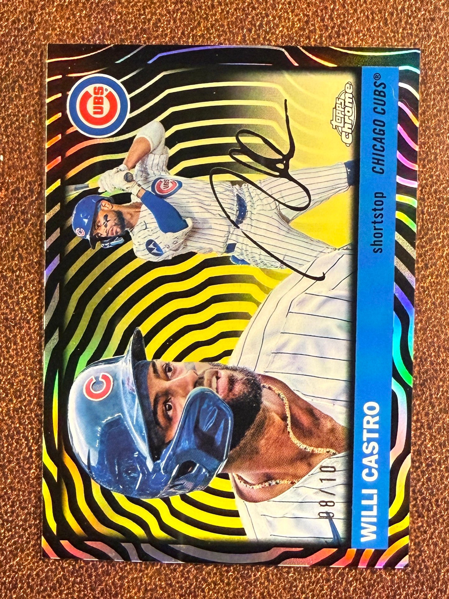 Willi Castro - 2025 Topps Chrome Platinum - BLACK Vibrations Refractor /10 - Cubs