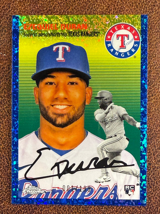 Ezequiel Duran - 2023 Topps Chrome Platinum - BLUE Rookie Mini-Diamond Refractor /199 - Rangers