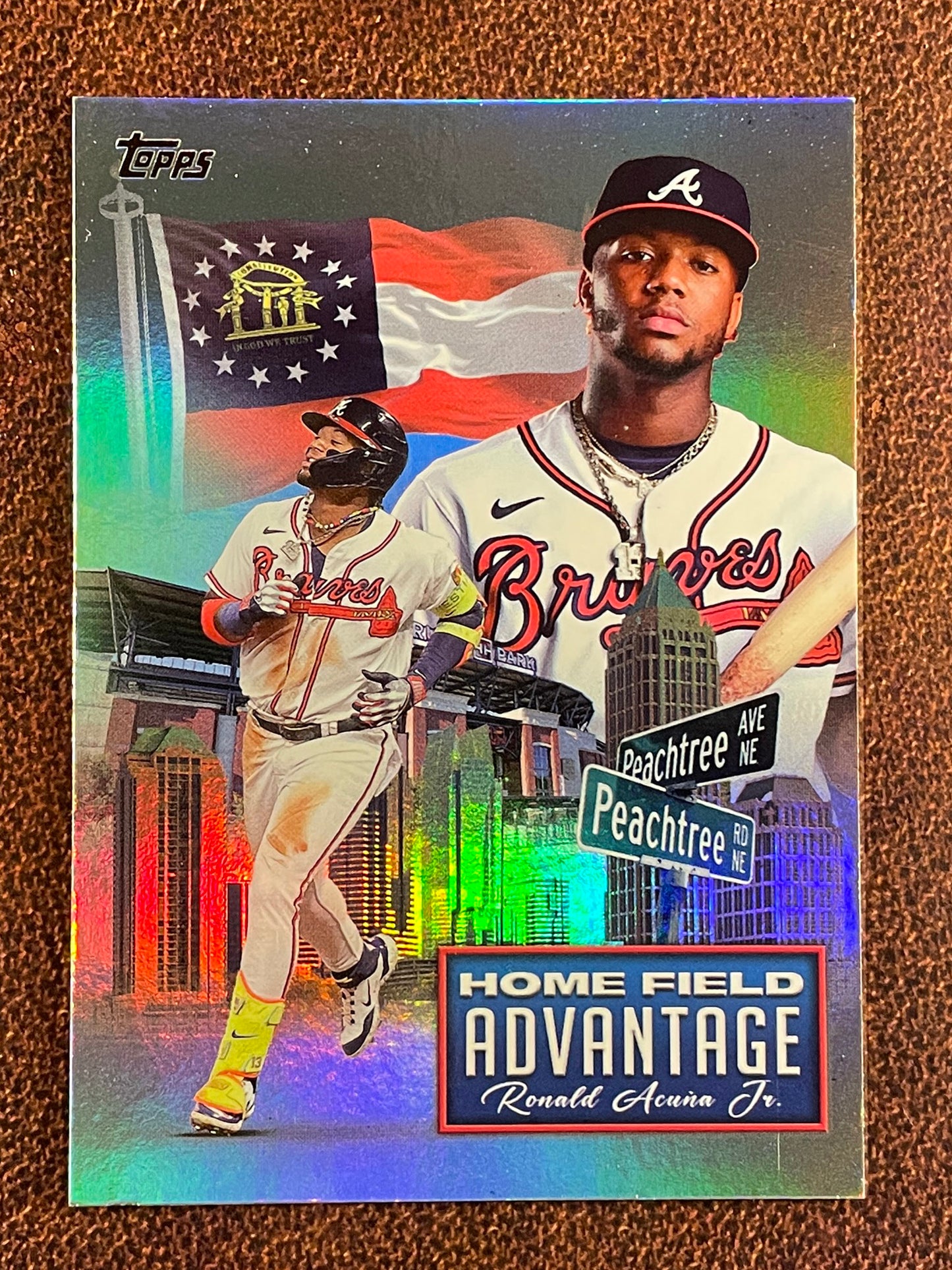 Ronald Acuna Jr. - 2024 Topps Series 1 - Home Field Advantage (*Bottom Left/Top Right Edge Issue*) - Braves