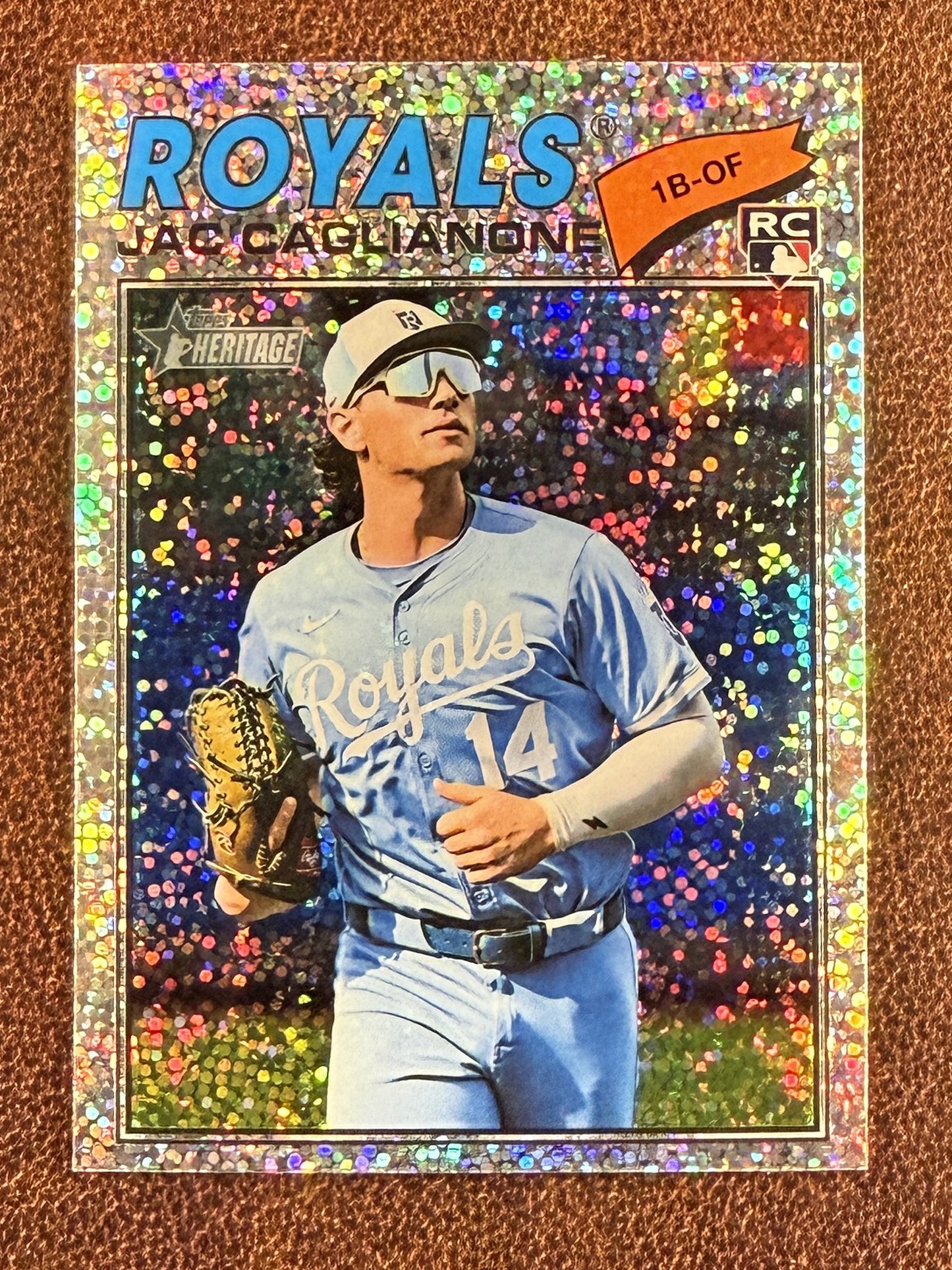 Jac Caglianone - 2026 Topps Heritage - Silver Sparkle (*Yellow Mark on Back*) - Royals