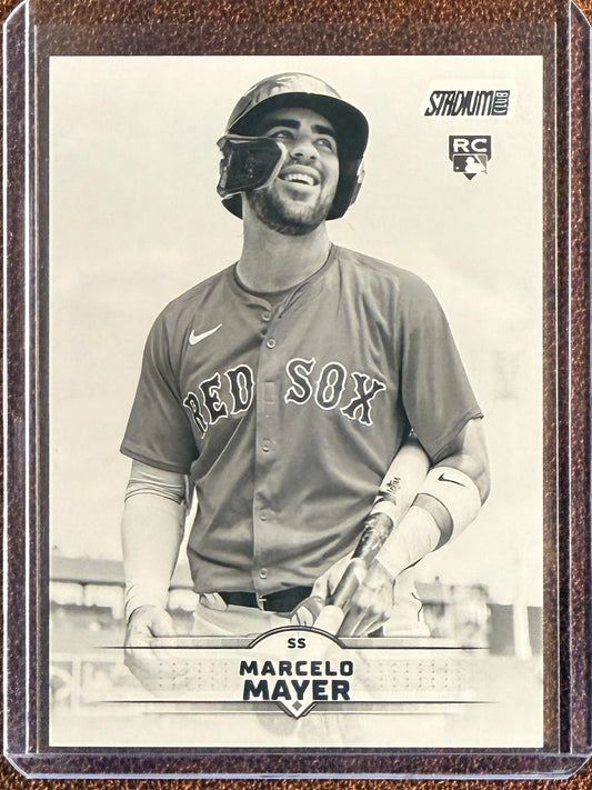 Marcelo Mayer - 2025 Topps Stadium Club - Rookie Black and White SP - Red Sox