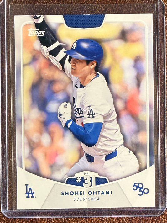 Shohei Ohtani - 2024 Topps 50/50 - HR #31 Base (**Top Edge Issue**) - Dodgers