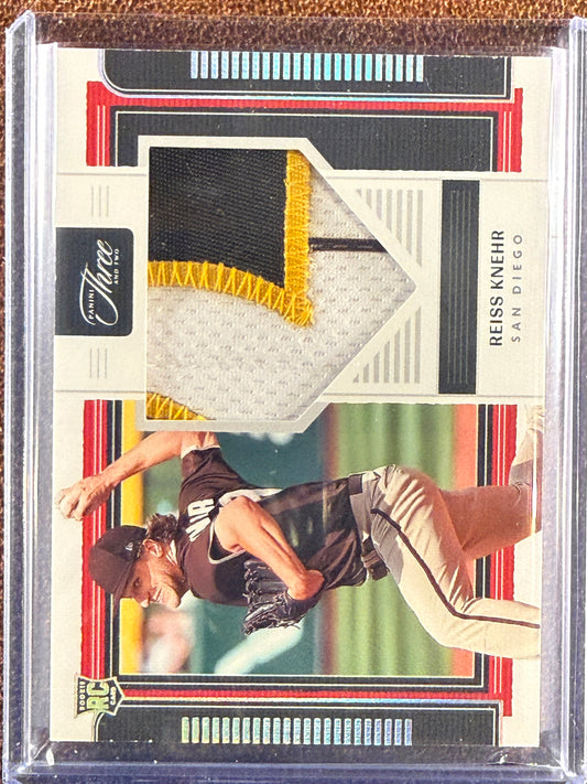 Reiss Knehr - 2022 Panini Three - Rookie RELIC /10 - Padres