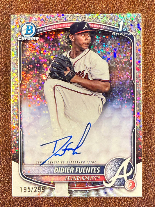 Didier Fuentes - 2025 Bowman Chrome - 1st Bowman Speckle Refractor AUTO /299 - Braves