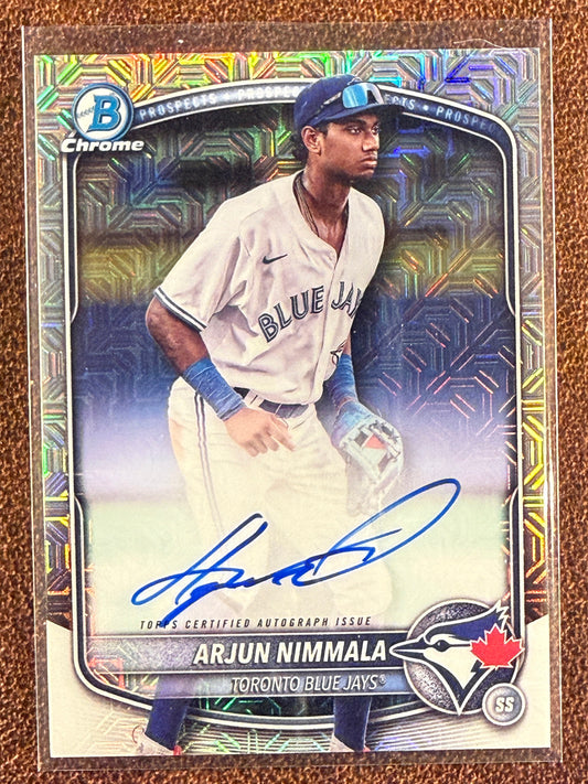 Arjun Nimmala - 2025 Bowman Chrome - MOJO AUTO - Blue Jays