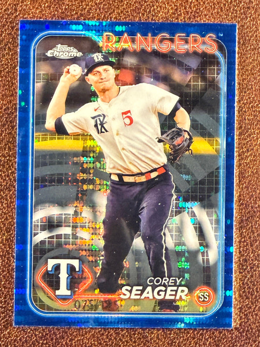 Corey Seager - 2024 Topps Chrome - BLUE Sonar Refractors /125 - Rangers