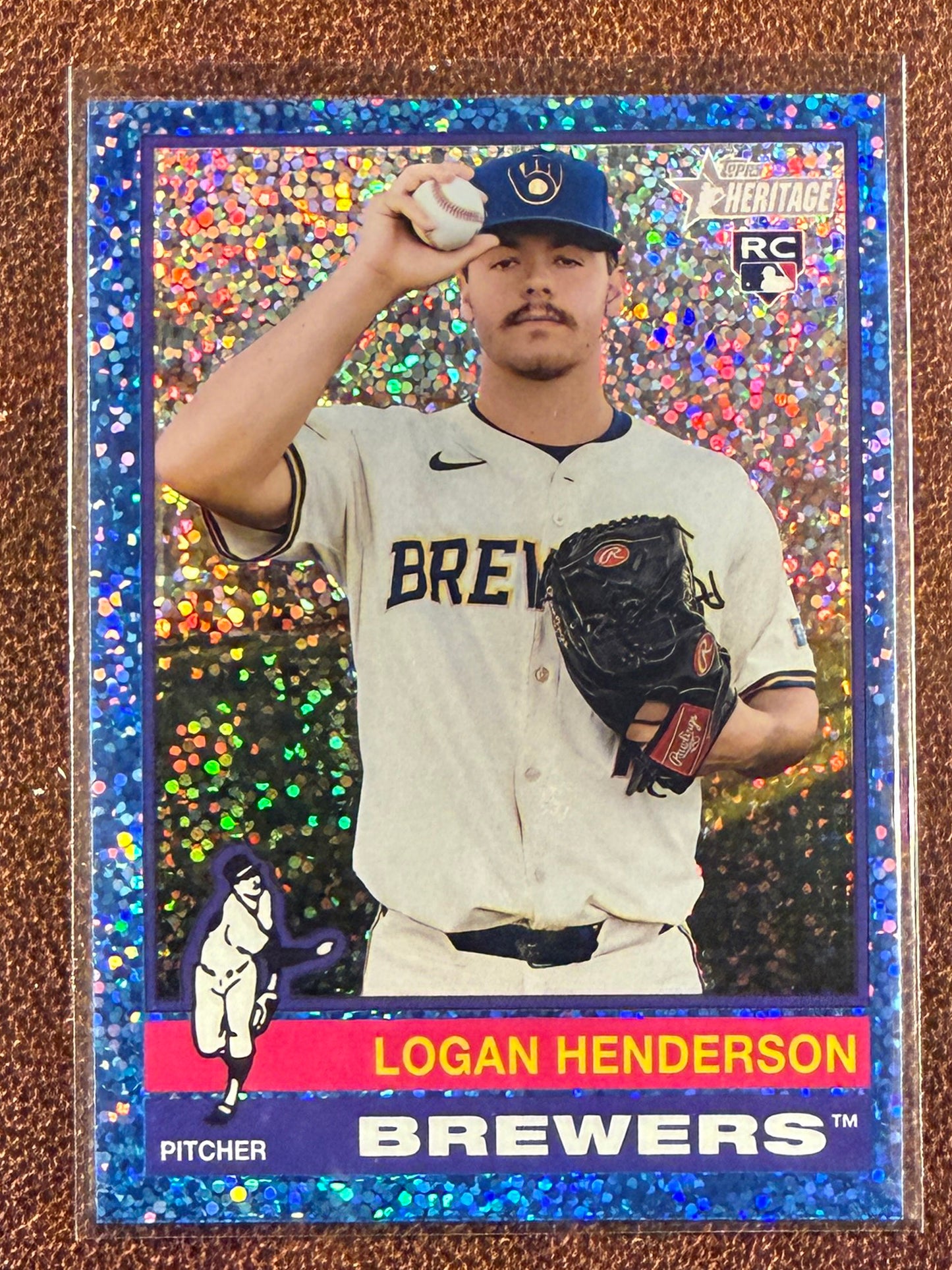 Logan Henderson - 2025 Topps Heritage High Number - Blue Sparkle - Brewers