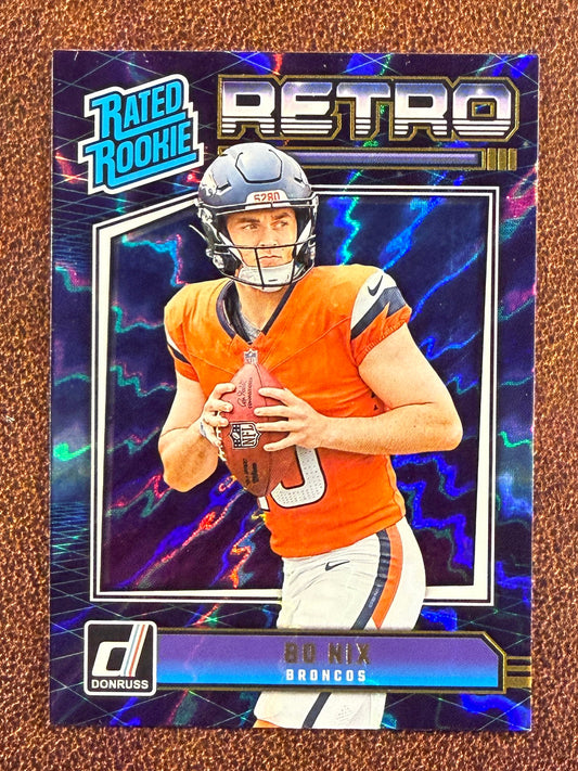 Bo Nix - 2024 Panini Donruss - Retro Rated Rookie - Broncos