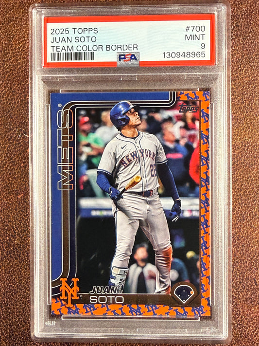 Juan Soto - 2025 Topps Series 2 - Team Border (PSA 9) - Mets
