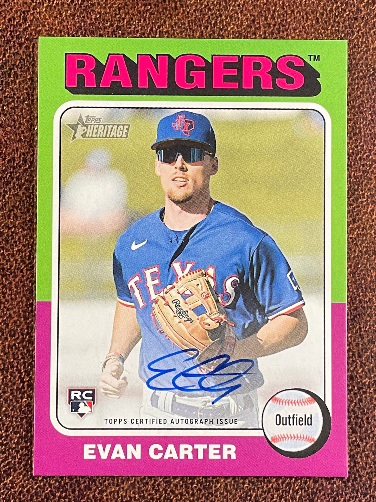 Evan Carter - 2024 Topps Heritage - Rookie AUTO - Rangers