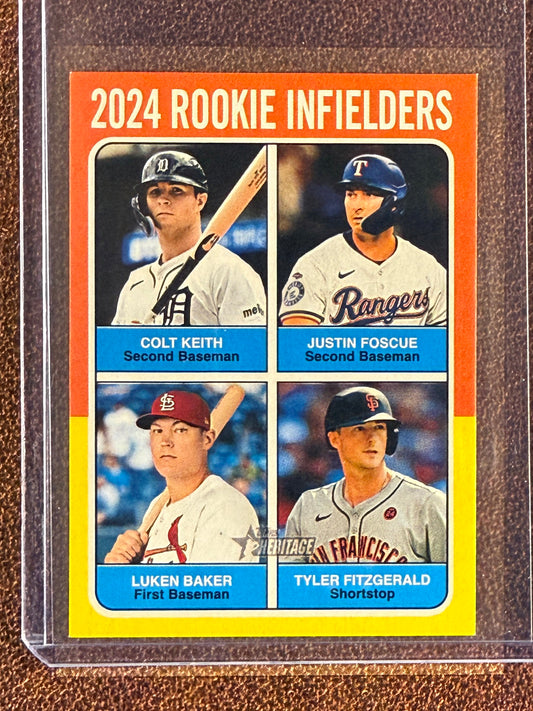 Keith/Foscue/Baker/Fitzgerald - 2024 Topps Heritage High Number - Rookie Infielders MINI - Tigers