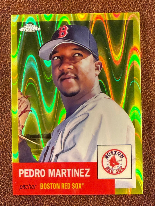 Pedro Martinez - 2022 Topps Chrome Platinum Anniversary - YELLOW Raywave /250 - Red Sox