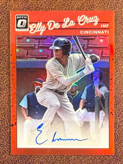 Elly De La Cruz - 2023 Donruss Optic - RED Retro 1990 AUTO /60 - Reds