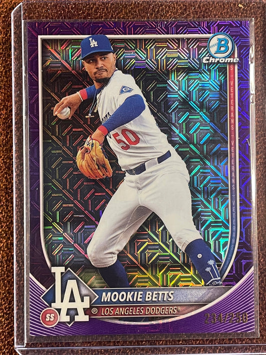 Mookie Betts - 2025 Bowman Chrome - PURPLE MOJO /250 - Dodgers