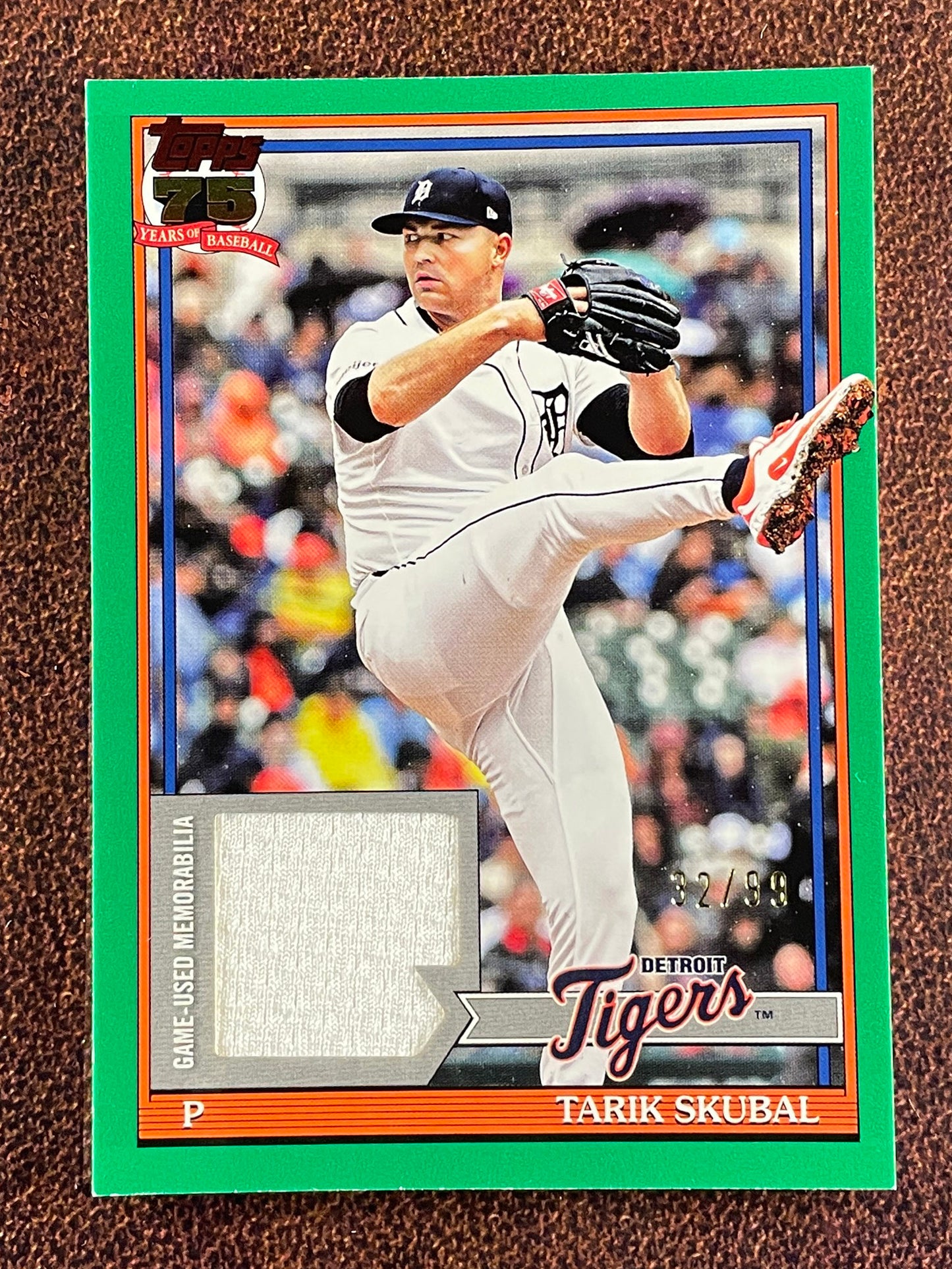 Tarik Skubal - 2026 Topps Series 1 - GREEN 1991 RELIC /99 (*Corner/Edge Whiting*) - Tigers