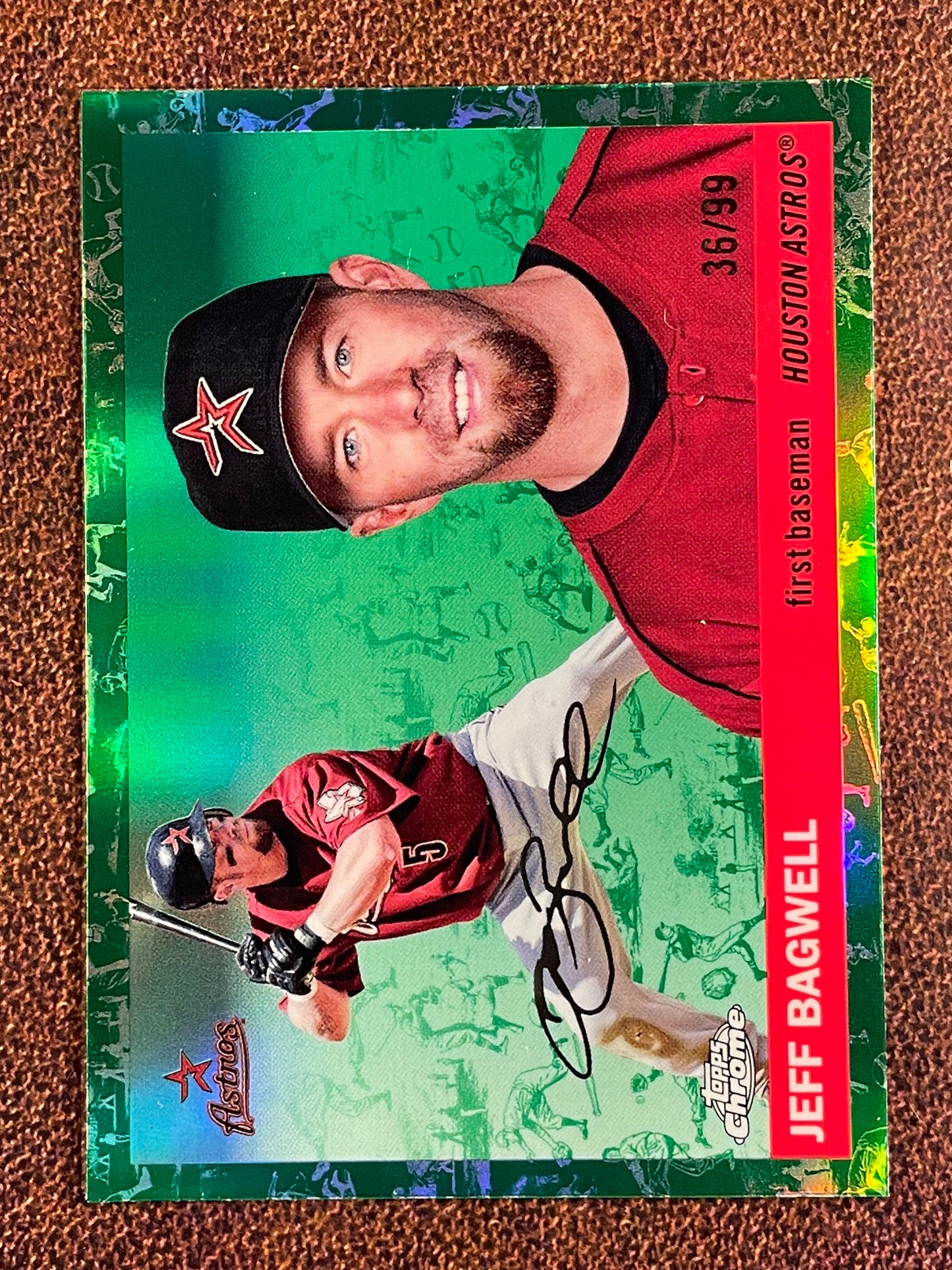 Jeff Bagwell - 2025 Topps Chrome Platinum - GREEN Toile Refractor /99 - Astros