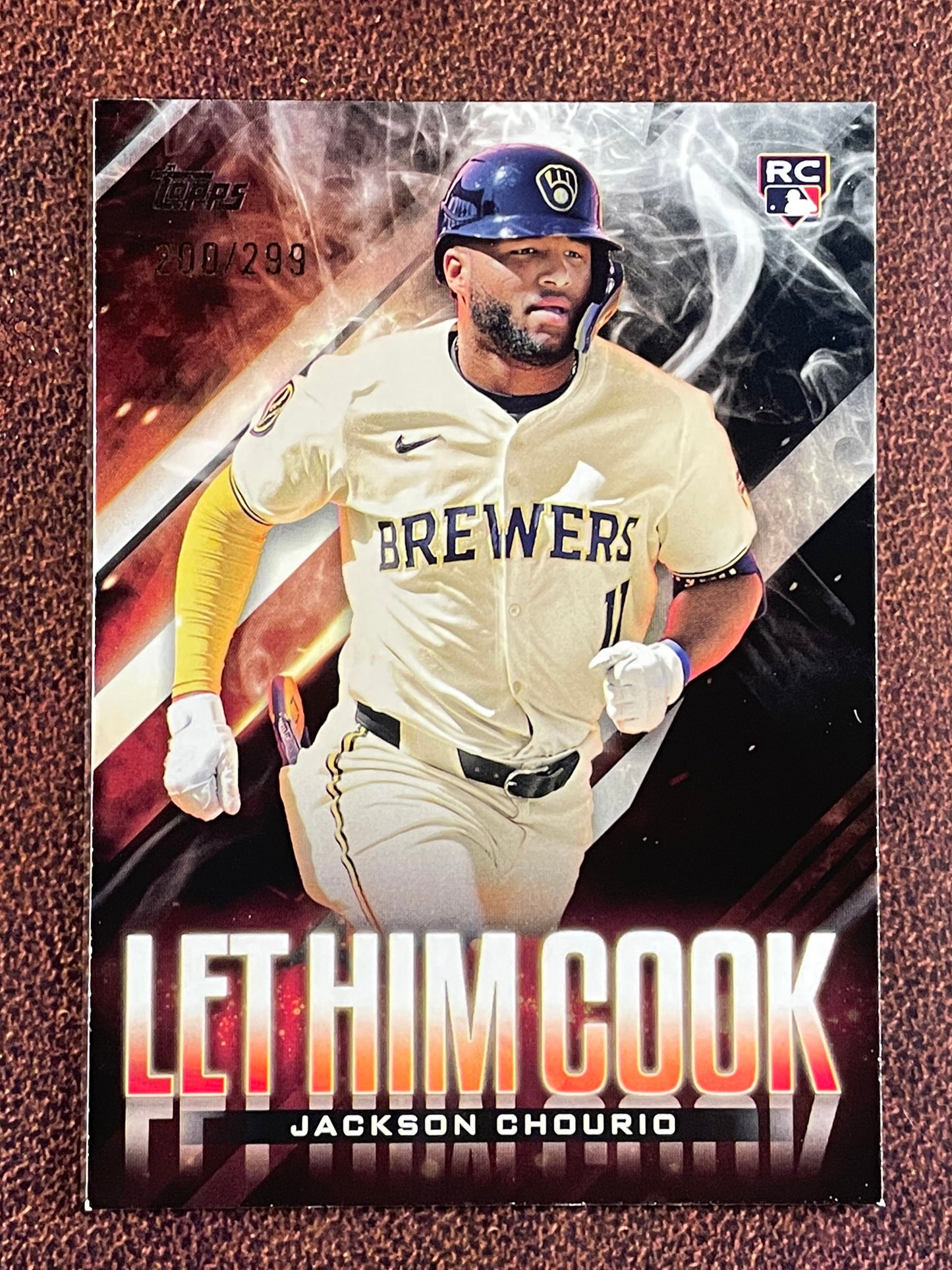 Jackson Chourio - 2024 Topps Update - BLACK Rookie Let Him Cook /299 (*Corner Whiting*) - Brewers