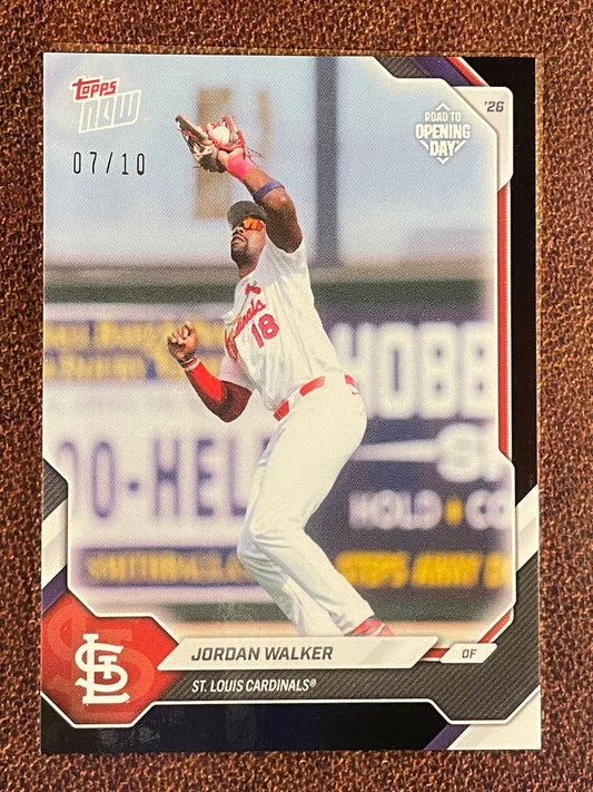 Jordan Walker - 2026 Topps Now Road to Opening Day - BLACK Foil /10 - Cardinals