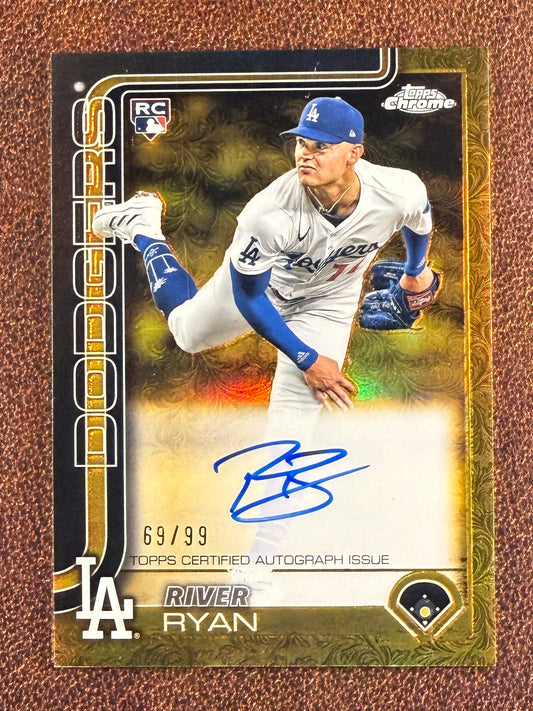 River Ryan - 2025 Topps Gilded - GOLD AUTO /99 - Dodgers