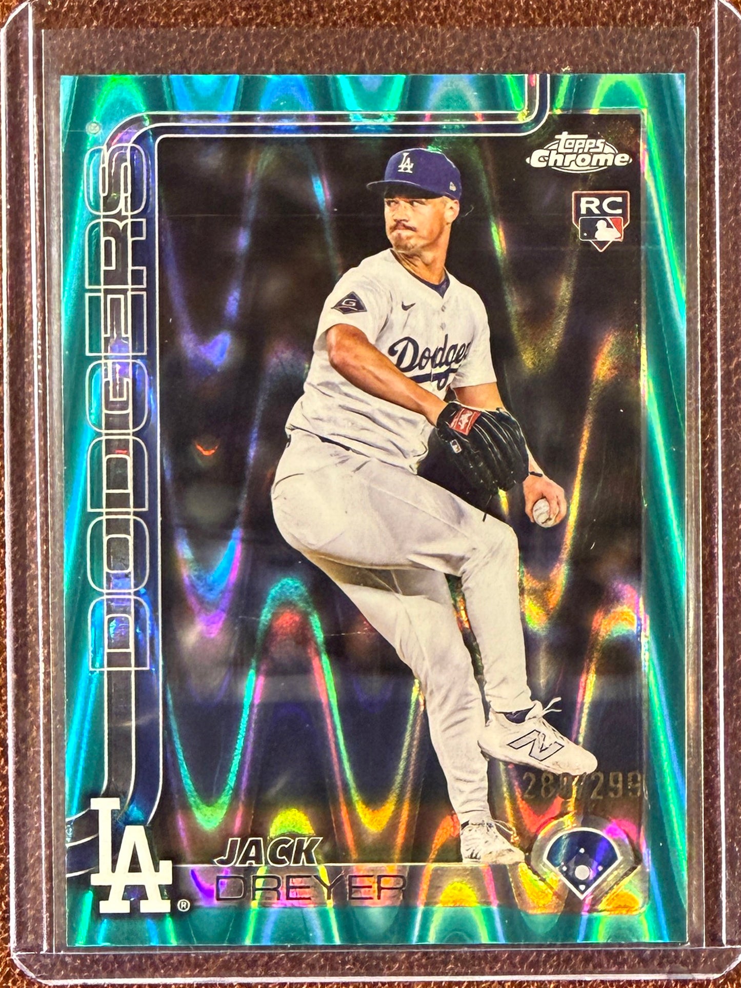 Jack Dreyer - 2025 Topps Chrome Update - AQUA Raywave /299 - Dodgers