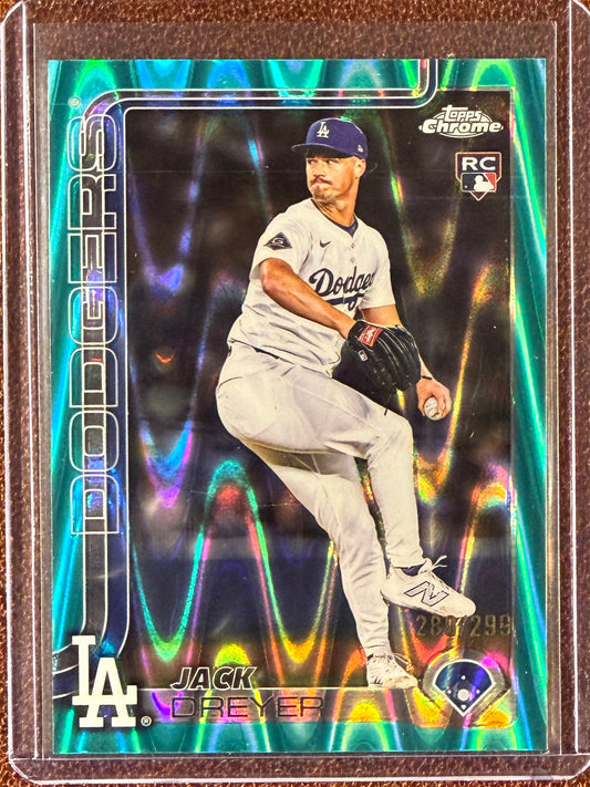 Jack Dreyer - 2025 Topps Chrome Update - AQUA Raywave /299 - Dodgers