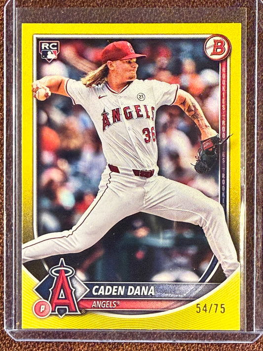 Caden Dana - 2025 Bowman - YELLOW Paper /75 - Angels