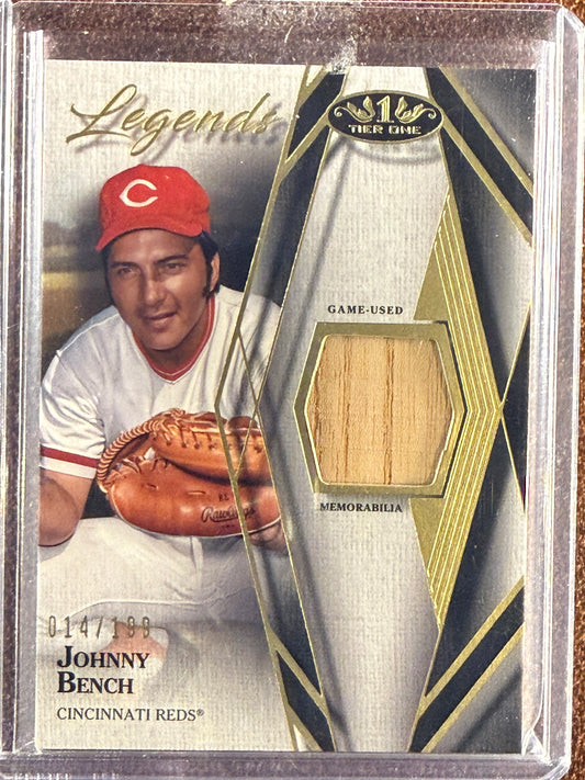 Johnny Bench - 2022 Topps Tier One - Game Used RELIC /199 - Reds