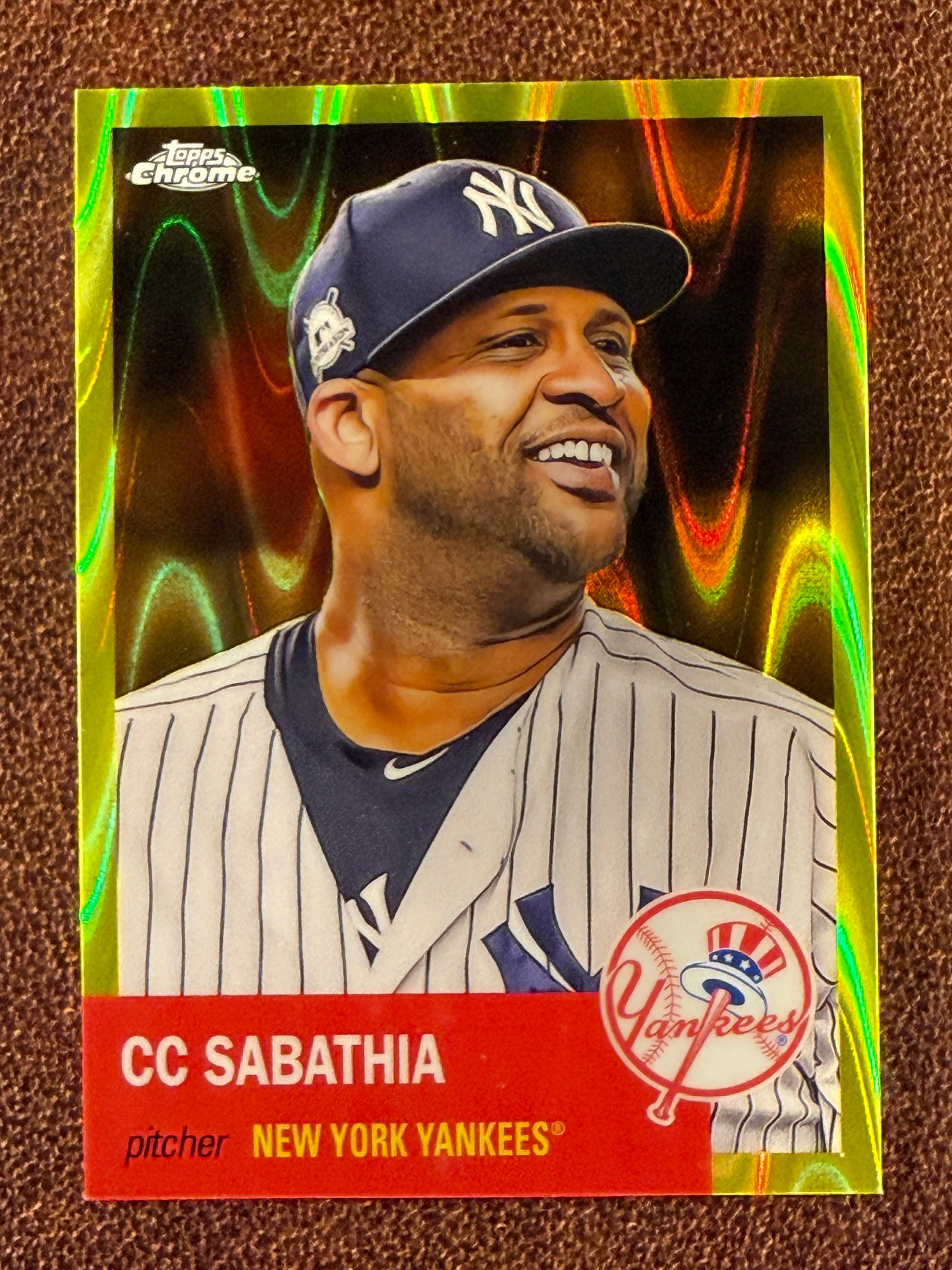 CC Sabathia - 2022 Topps Chrome Platinum Anniversary - YELLOW Raywave /250 - Yankees