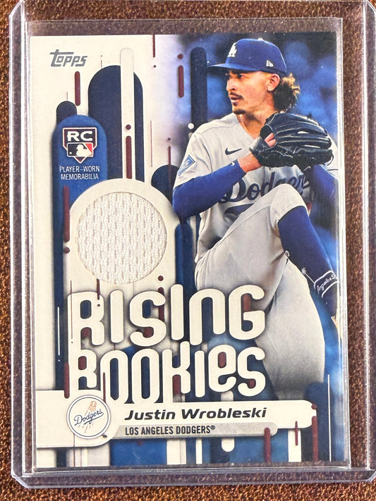 Justin Wrobleski - 2025 Topps Update - Rising Rookies RELIC - Dodgers
