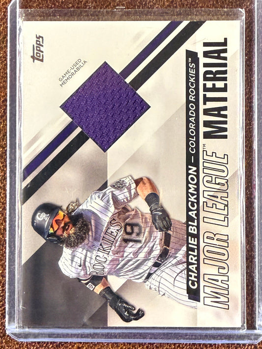 Charlie Blackmon - 2024 Topps Series 2 - Major League Material RELIC - Rockies
