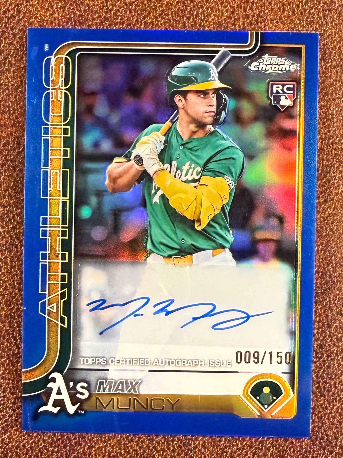 Max Muncy - 2025 Topps Chrome - Rookie BLUE AUTO /150 - Athletics