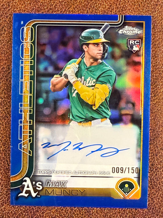 Max Muncy - 2025 Topps Chrome - Rookie BLUE AUTO /150 - Athletics
