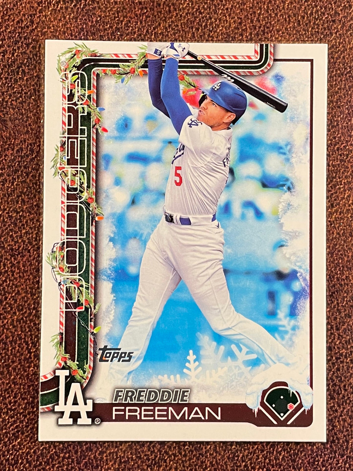 Freddie Freeman - 2025 Topps Holiday - Snow Variation - Dodgers