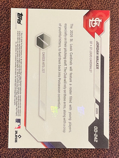 Jordan Walker - 2026 Topps Now Road to Opening Day - BLACK Foil /10 - Cardinals