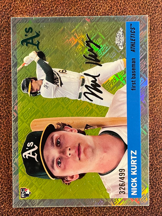 Nick Kurtz - 2025 Topps Chrome Platinum - Topps Refractor Rookie /499 - Athletics