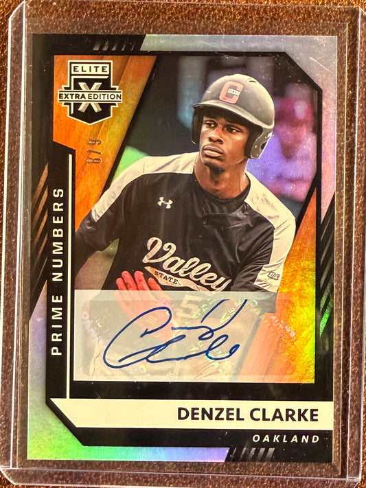 Denzel Clarke - 2021 Panini Elite Extra - Prime Numbers AUTO /9 - Athletics