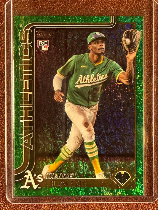 Denzel Clarke - 2025 Topps Chrome Update - Rookie GREEN Holofoil /99 - Athletics