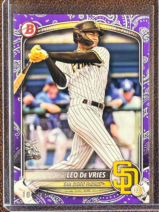 Leo De Vries - 2025 Bowman - PURPLE Pattern /199 - Padres