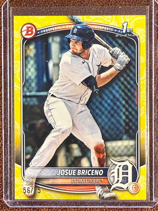 Josue Briceno - 2025 Bowman - YELLOW 1st Bowman Paper /75 - Tigers