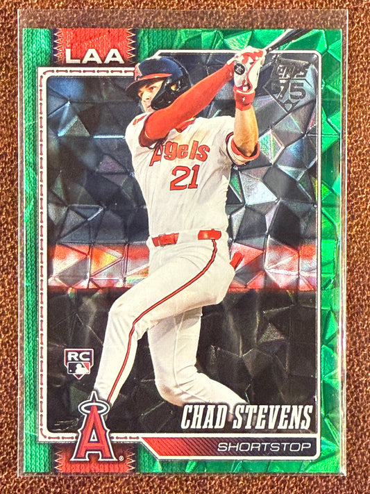 Chad Stevens - 2026 Topps Series 1 - Rookie GREEN Diamante /99 - Angels
