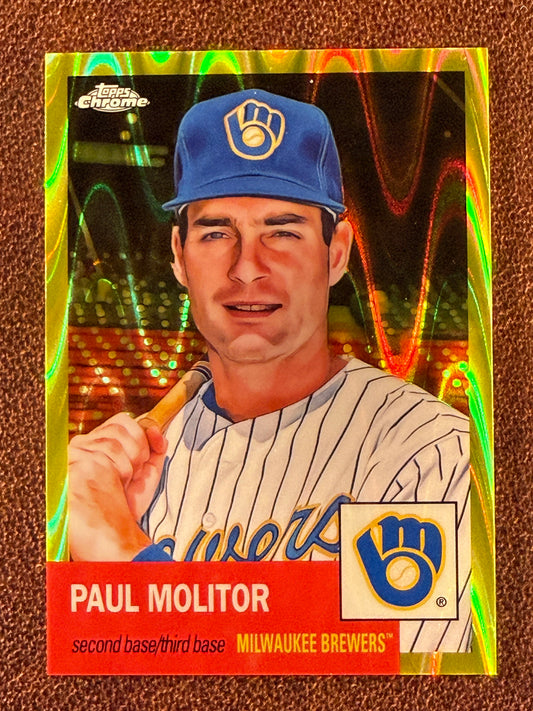 Paul Molitor - 2022 Topps Chrome Platinum Anniversary - YELLOW Raywave /250 - Brewers
